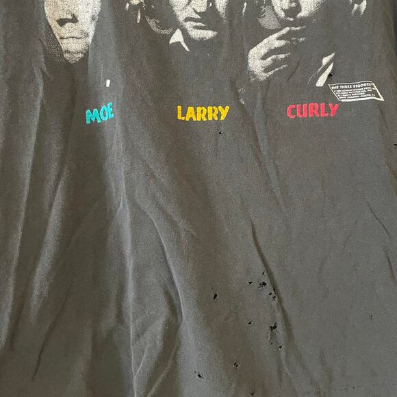 Vintage 80s The Three Stooges Moe Larry Curly Single Stitch Changes Shirt Large - Picture 5 of 5